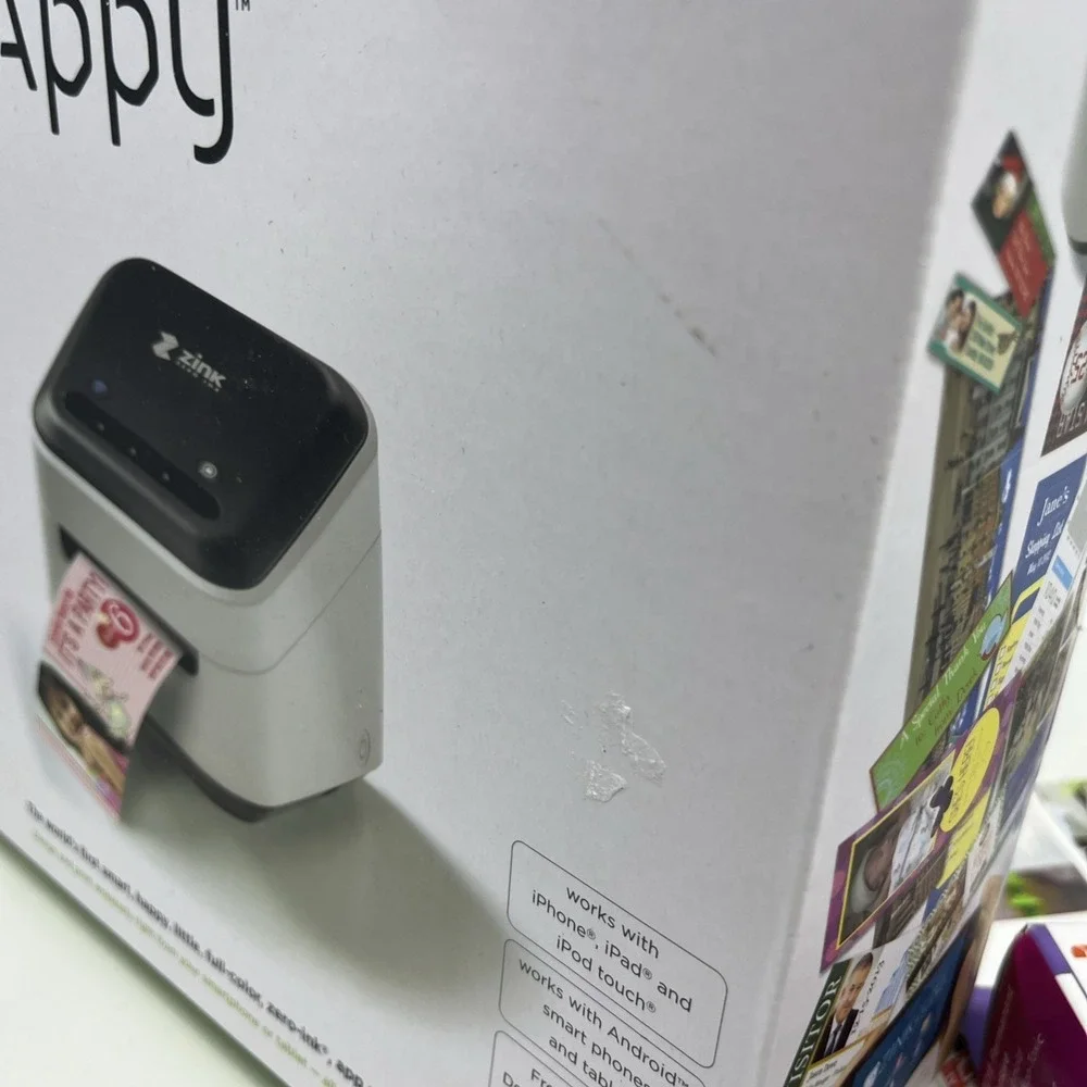 Wireless Zink Happy Smart App Printer Zero Ink Technology iPhone / Android NEW